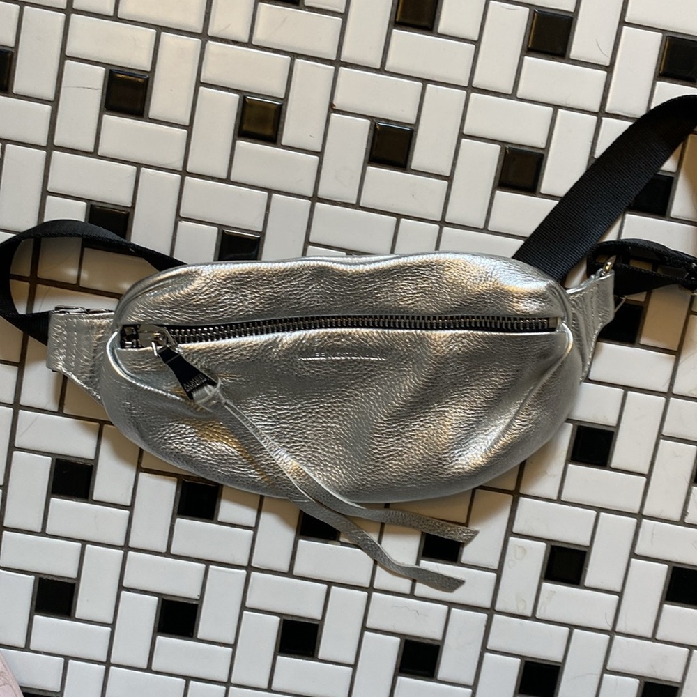 Aimee Kestenberg Leather Silver Metallic Bum Bag